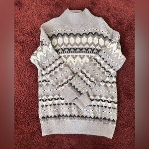 Abercrombie & Fitch Gray fair isle cotton blend Sweater